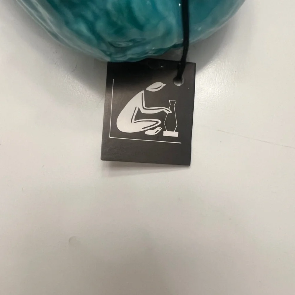 NWT turquoise pottery swan planter / decor